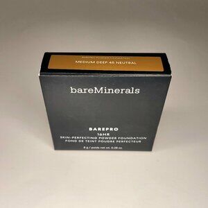 NIB bareMinerals BAREPRO Skin-Perfecting Powder Foundation MEDIUM DEEP 45Neutral